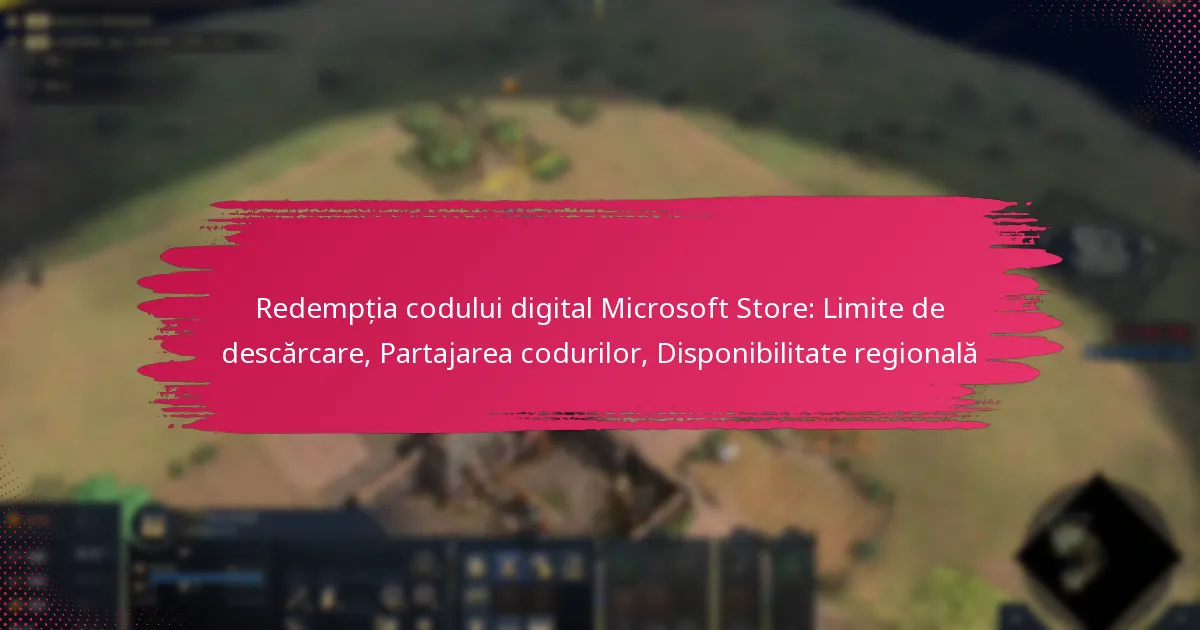 Redempția codului digital Microsoft Store: Limite de descărcare, Partajarea codurilor, Disponibilitate regională